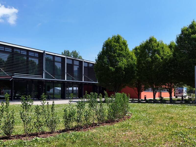 Die Talwiesenhallen mit Sport-, Fest- und Mehrzweckhalle.